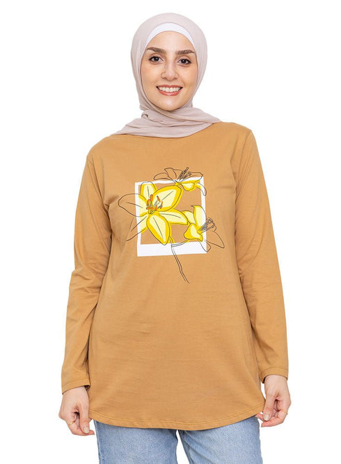 Biscuit Printed Long - Sleeve Design 21 - Khotwh
